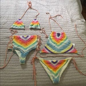 Mara Hoffman electrolight stone crochet swimsuits